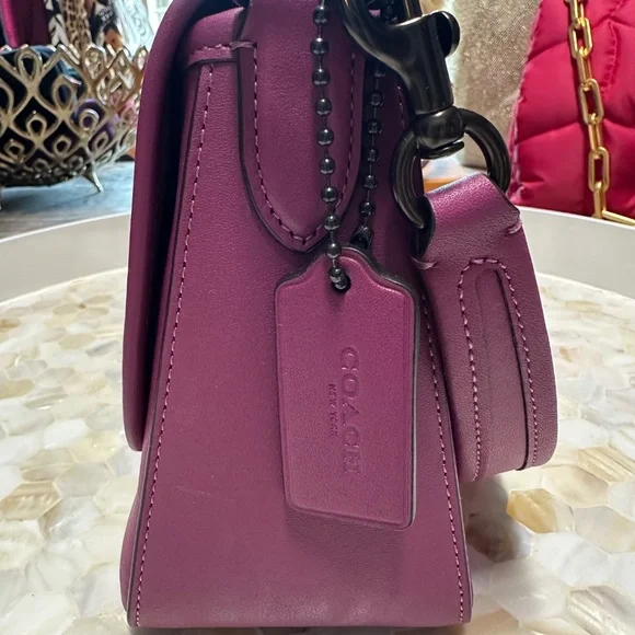 Coach Soft Tabby Shoulder, Crossbody Deep Plum So Beautiful! - Picture 9 of 12